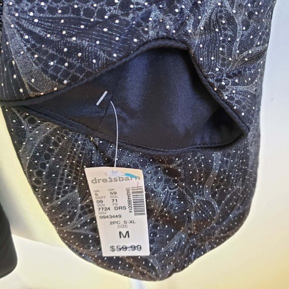 Collections Women's Black Silver Floral Semi Sheer Open Front Cardigan Jacket - Picture 6 of 13